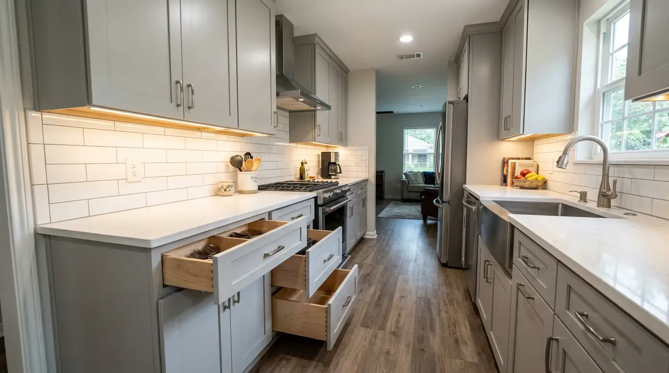 Houston kitchen remodeling contractors finishing a River Oaks kitchen